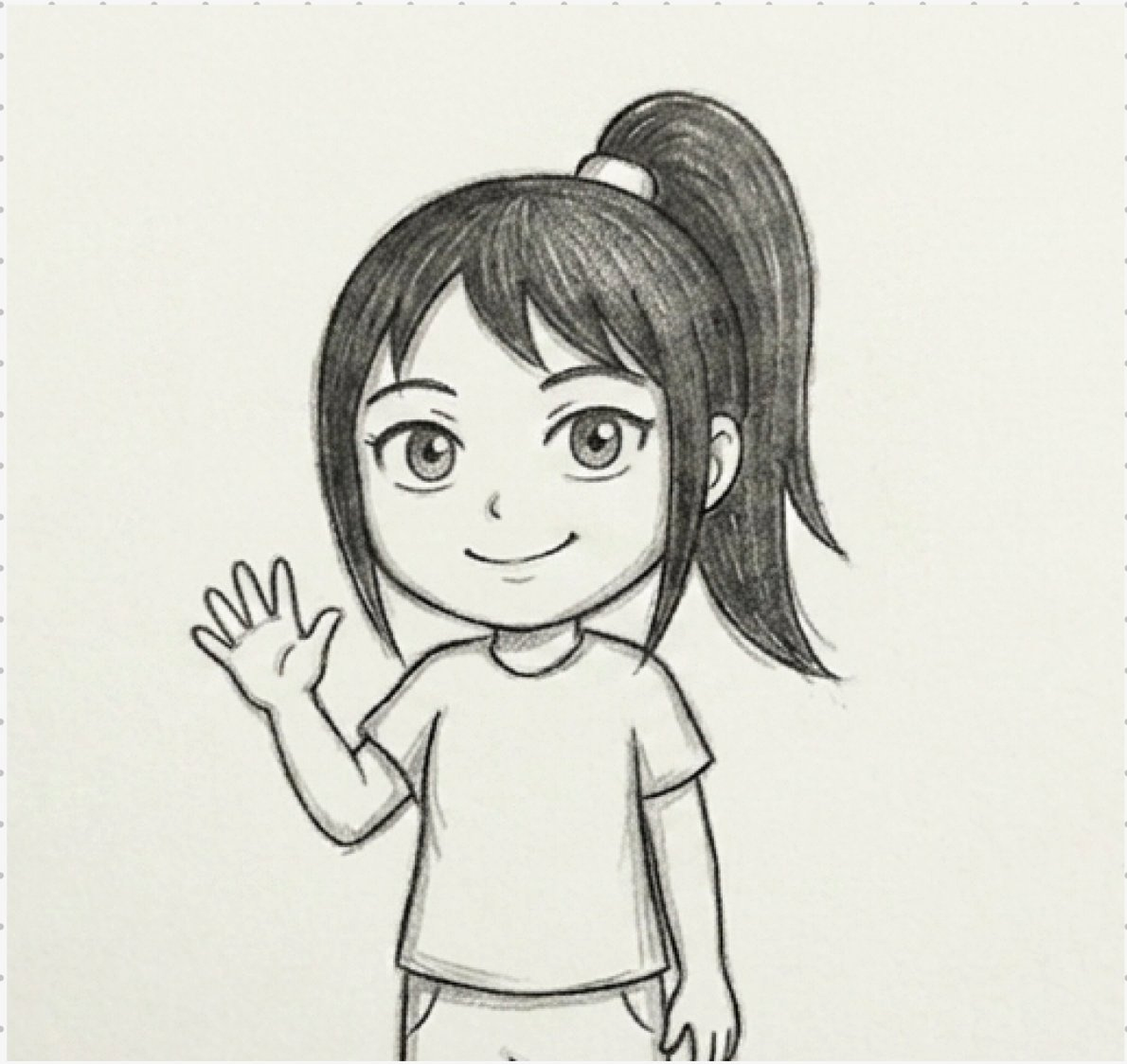 Sketch a penna, illustrazione di saluto