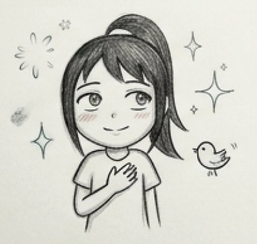 Sketch a penna, autoritratto stilizzato